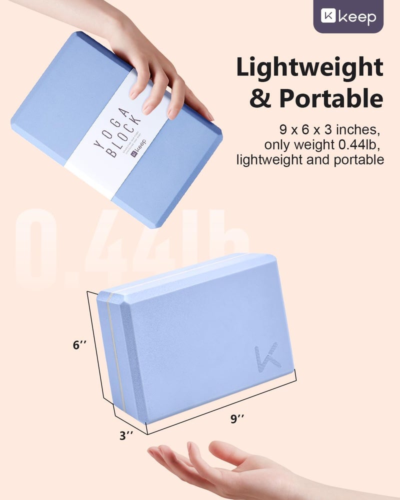 Keep Yoga Block, High-Density EVA Foam 2 Pack Yoga Block with Non-Slip Textured Surface, Supportive, Lightweight - Ideal for Yoga - Image 3